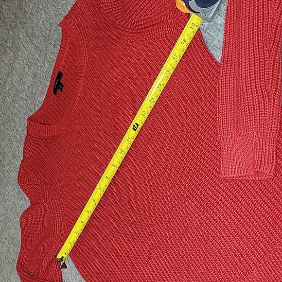 EUC J. Crew Cotton Cashmere Red Sweater Medium - Picture 3 of 5